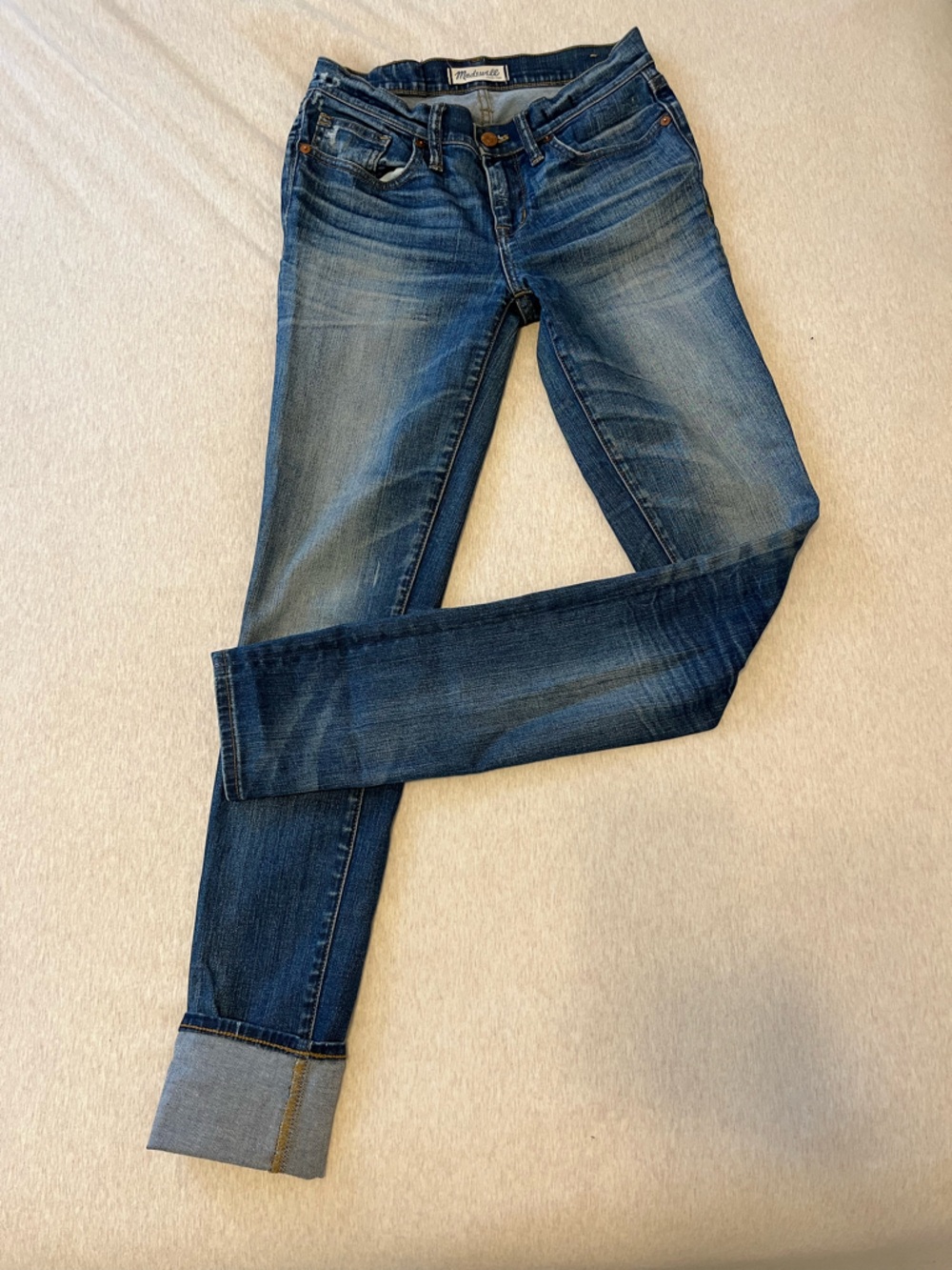 Madewell Dark Washed Blue Skinny Jeans - Long